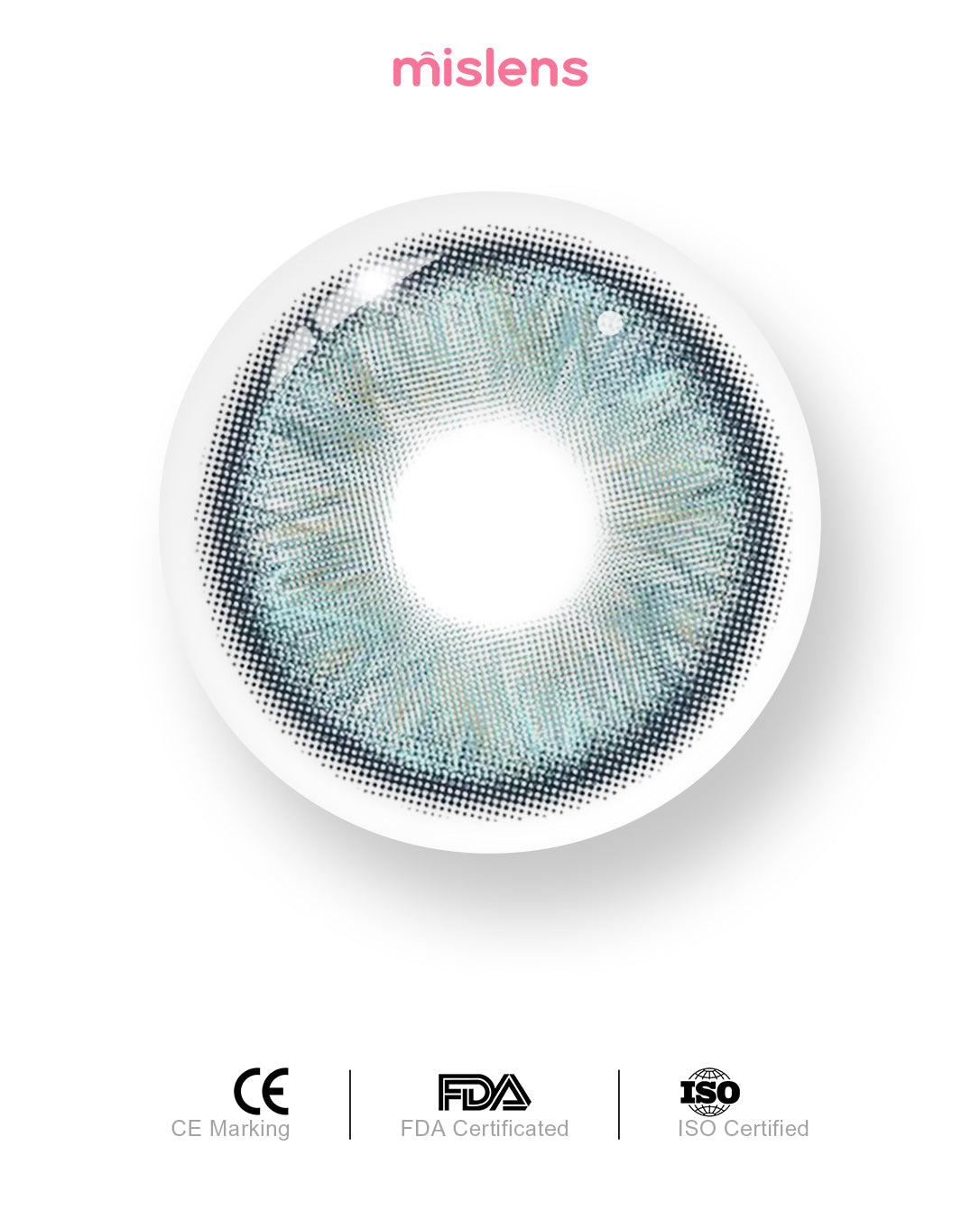 Test de lentilles de contact marron mislens