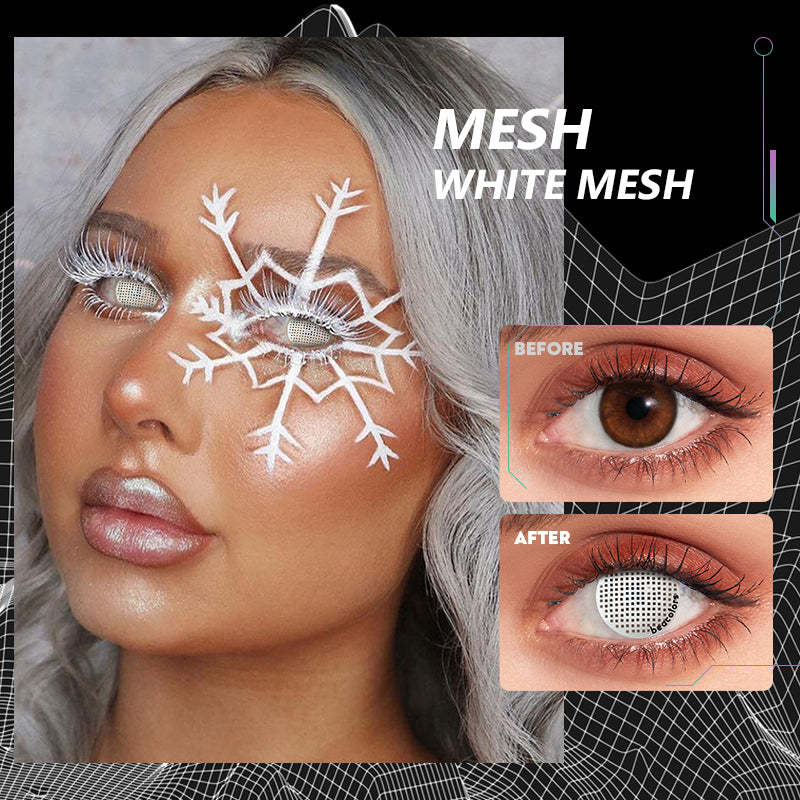 Lens-poem White Mesh Halloween Contact Lenses