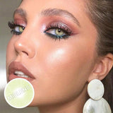 【LENSPOEM】Polar Lights Yellow Green Prescription Colored Contact Lenses