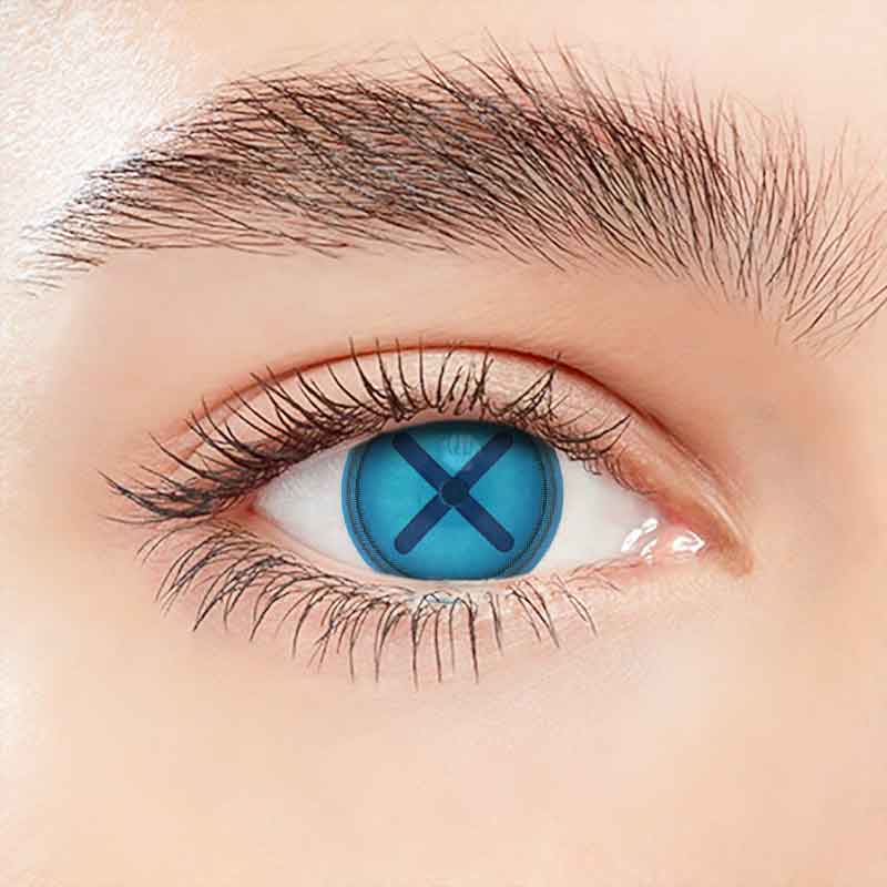 Lens-poem Button Eye Blue Colored Contact Lenses