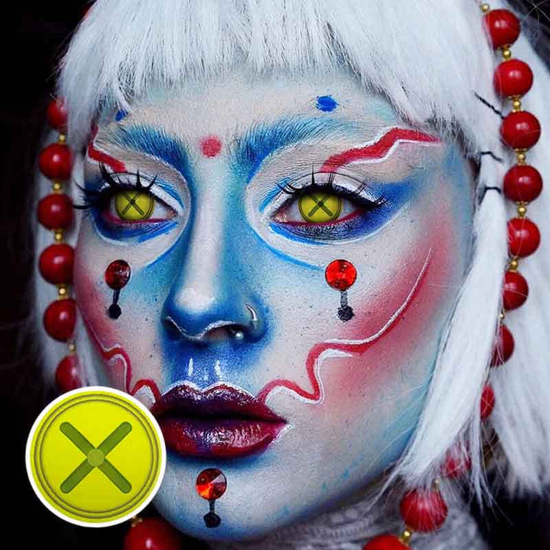 Lens-poem Button Eye Green Colored Contact Lenses