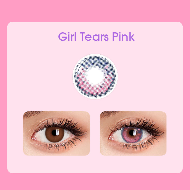 Lens-poem Girl Tears Pink Colored Contact Lenses