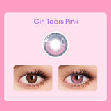 Lens-poem Girl Tears Pink Colored Contact Lenses