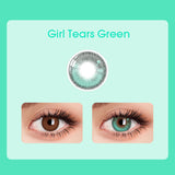 Lens-poem Girl Tears Green Colored Contact Lenses