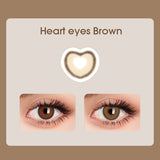 Lens-poem Heart Eyes Brown Colored Contact Lenses