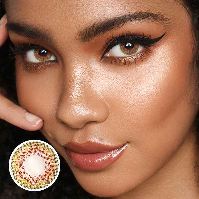 Lens-poem Three Tone Plus Honey Contact Lenses