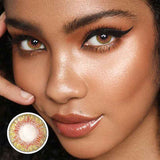 Lens-poem Three Tone Plus Honey Contact Lenses