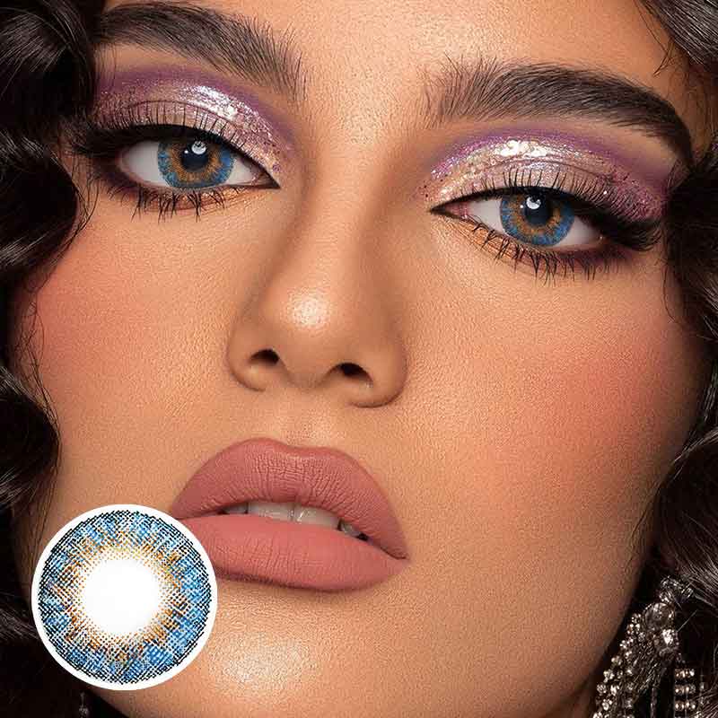 Lens-poem Three Tone Plus Ocean Blue Contact Lenses