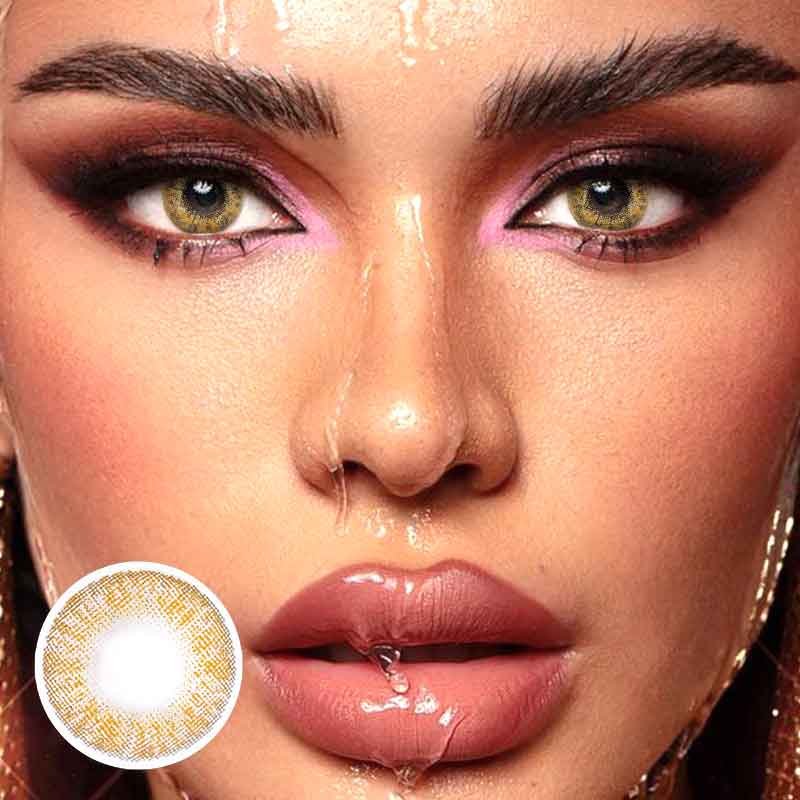 Lens-poem Three Tone Plus Brown Contact Lenses