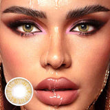 Lens-poem Three Tone Plus Brown Contact Lenses