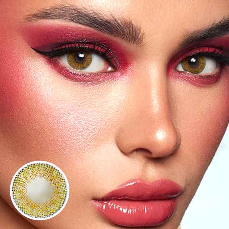 Lens-poem Three Tone Plus Hazel Contact Lenses