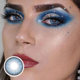 Lens-poem Mirage Blue Colored Contact Lenses