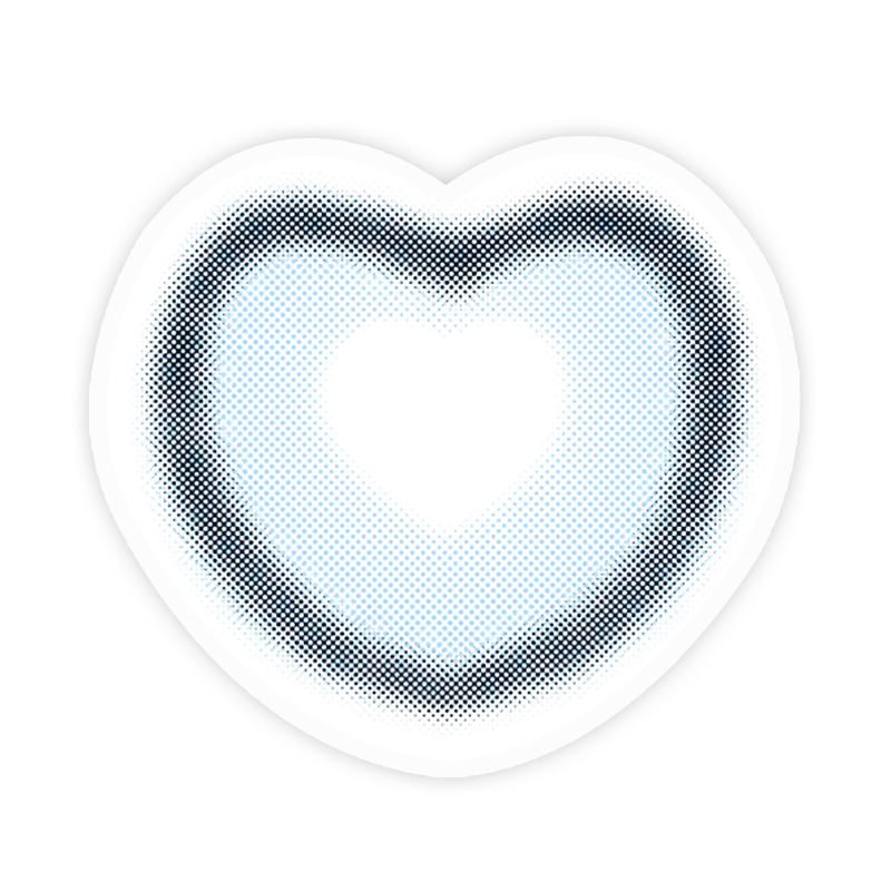 Lens-poem Heart Eyes Blue Colored Contact Lenses