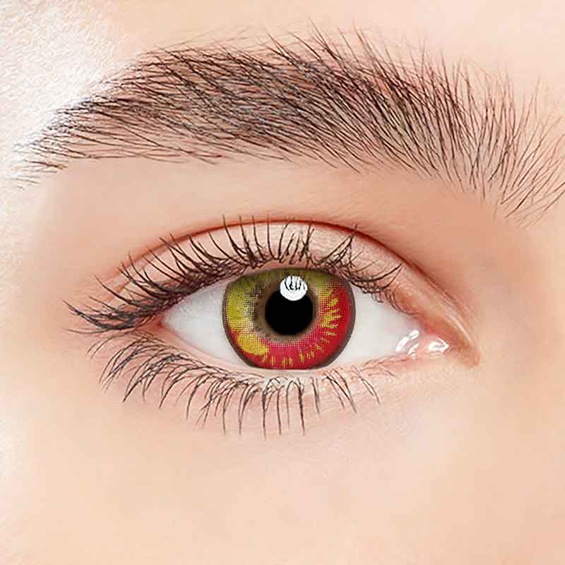 Lens-poem Anime Red Brown Colored Contact Lenses