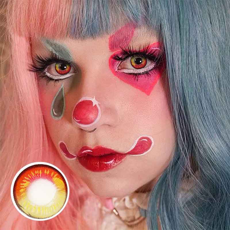 Lens-poem Anime Red Brown Colored Contact Lenses